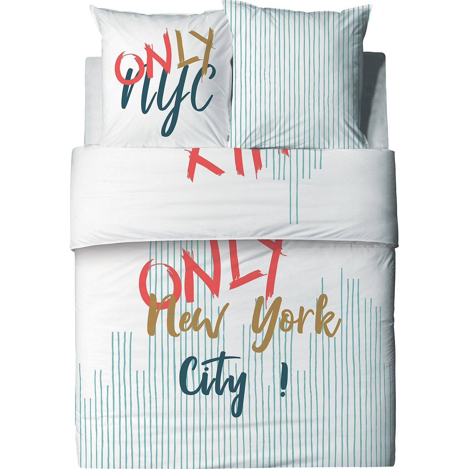 Parure housse de couette 3pcs avec taies oreiller 100% coton 57fils only