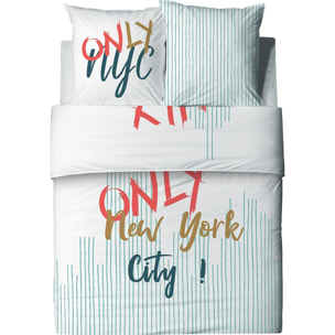 Parure housse de couette 3pcs avec taies oreiller 100% coton 57fils only