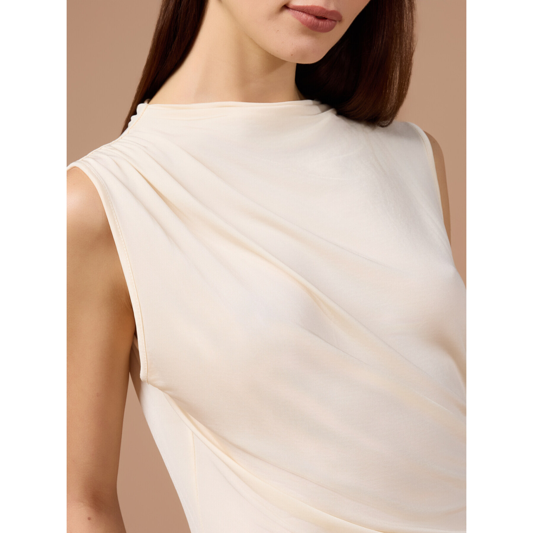 Oltre - Top in jersey drappeggiato - Bianco