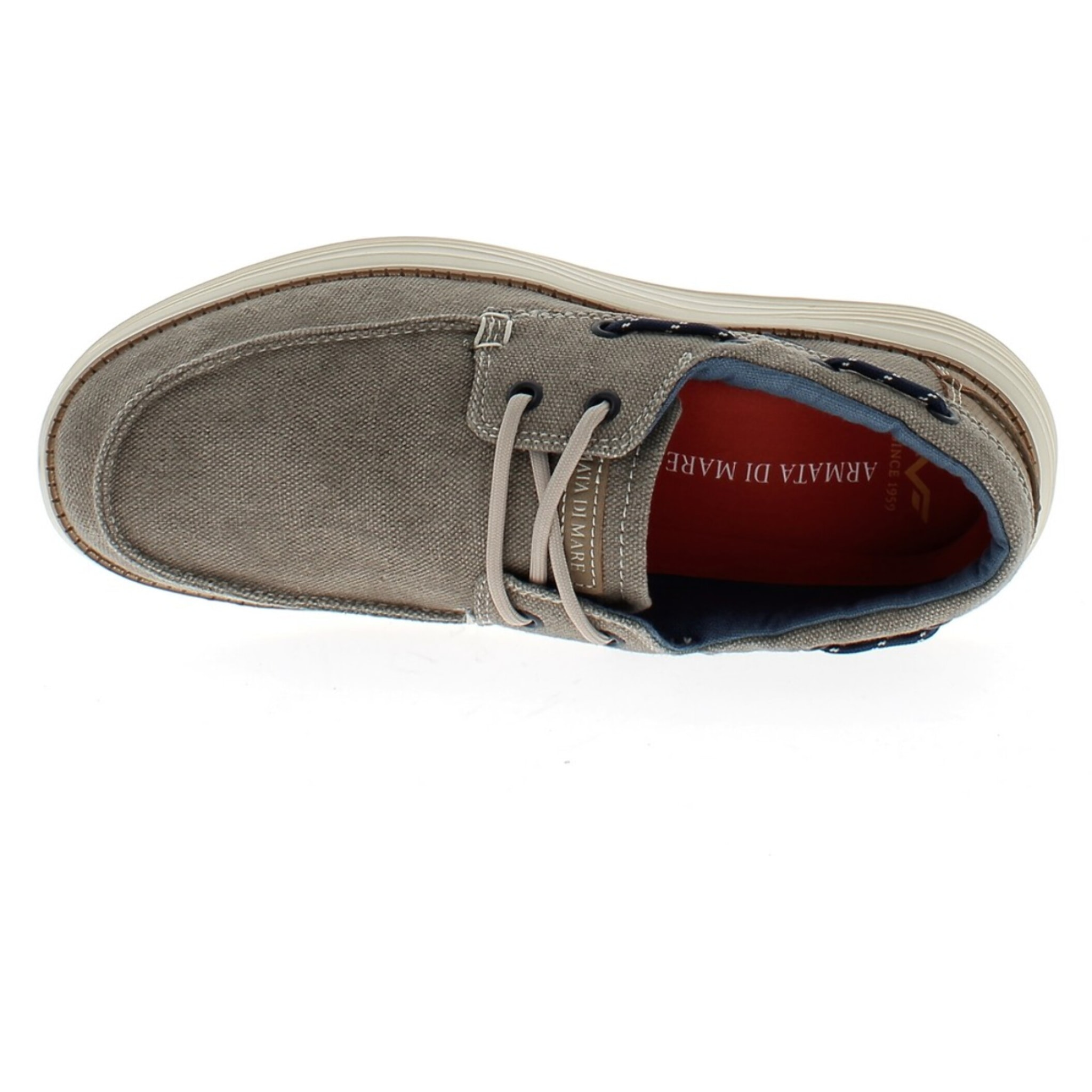 Armata di Mare Scarpe Uomo da Barca Stringate con Soletta Rimovibile in Memory Foam AMU S25L703 Beige