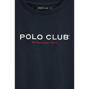 Camiseta azul marino con logo Established 2012 Polo Club