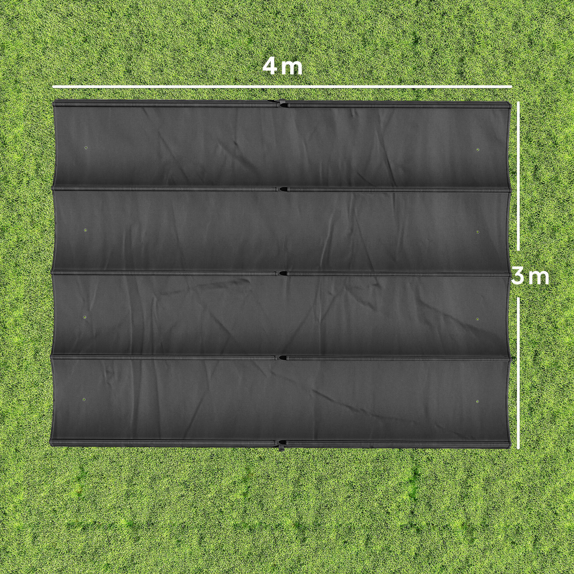 Toile de toit pour pergola de 4 x 3 m polyester gris foncé