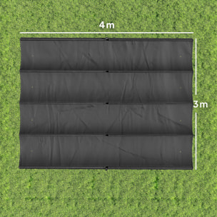 Toile de toit pour pergola de 4 x 3 m polyester gris foncé