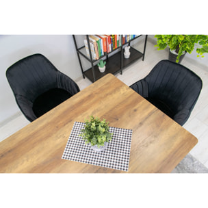 Sedia di design Lugo in velluto nero con gambe in metallo