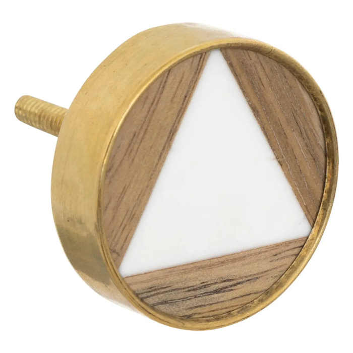 Boutons de meuble x2 "Isla" en manguier & laiton D3,8cm