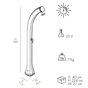 Happy - Douche solaire, anthracite (H100/7016)
