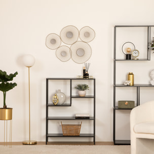 Déco murale 5 miroirs doré 78x58cm