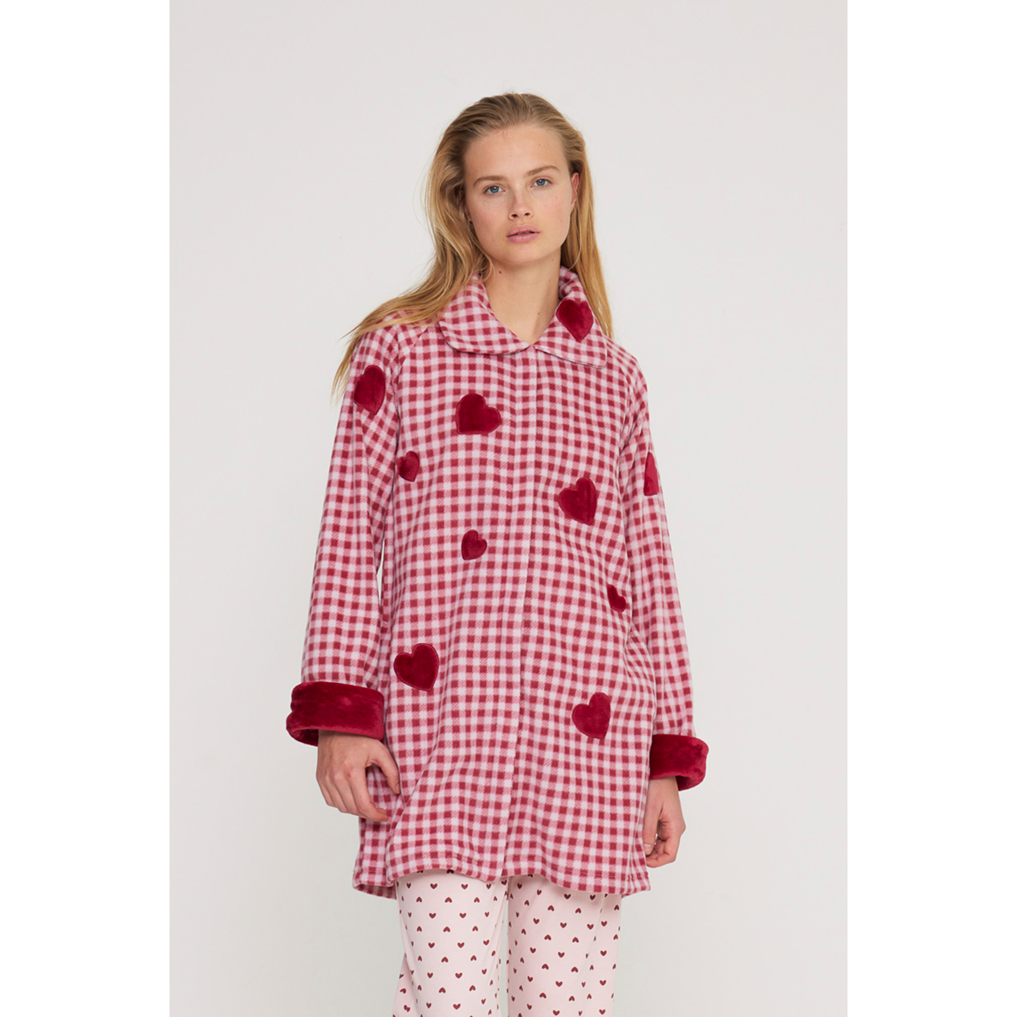 Vestaglia donna petit coeur in pile con zip Noidinotte