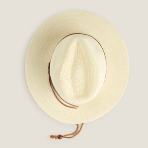 Sombrero playa tira cuero Blixem color blanco