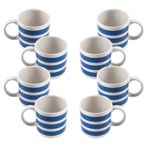 Set de 8 tazas rayas 36cl cerámica mediterranea scalpers home