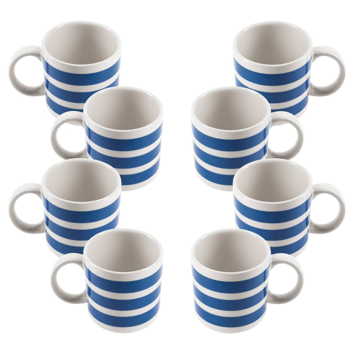 Set de 8 tazas rayas 36cl cerámica mediterranea scalpers home