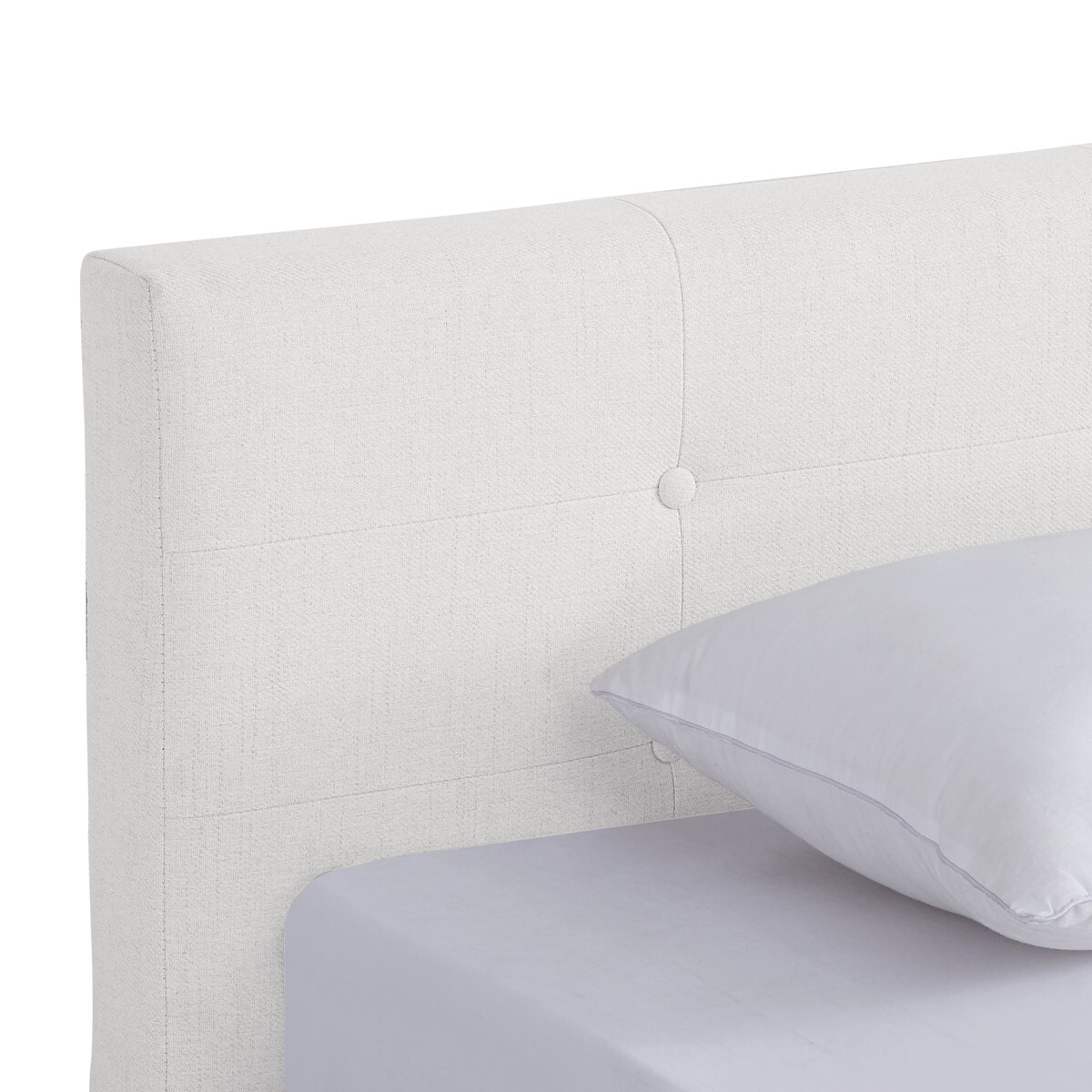 Lit avec tête de lit en tissu - MILO