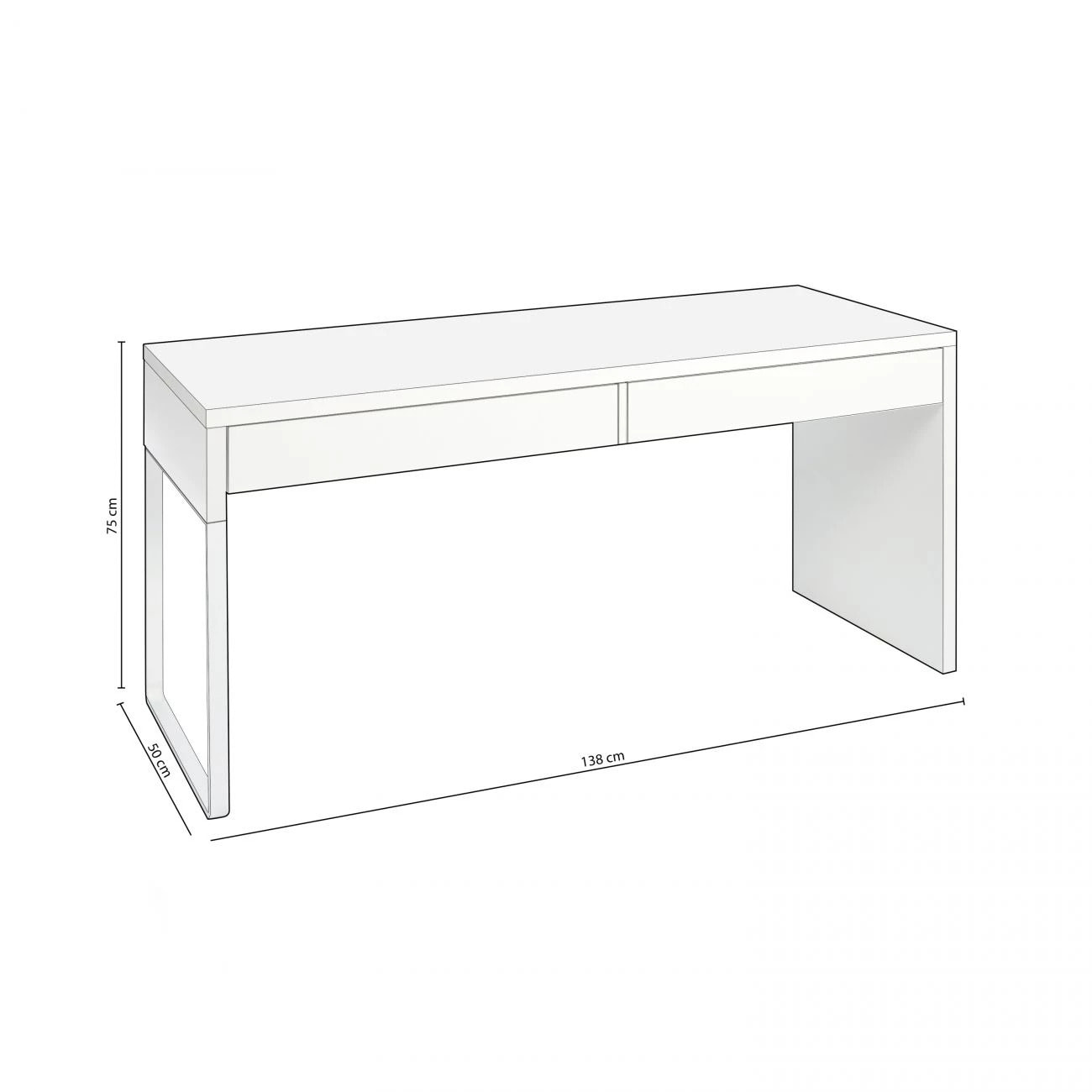 Mesa de escritorio Roxy Blanco Artik (Blanco Mate)