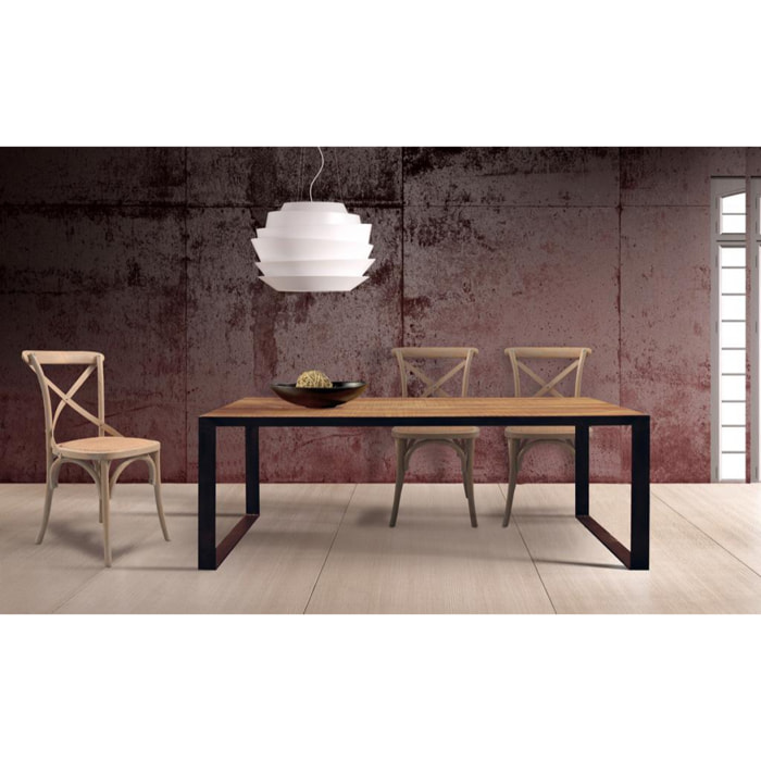 Mesa de comedor - Madera de Mango y Hierro - 180x90x78cm