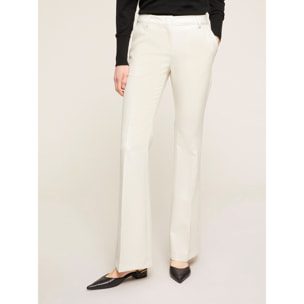 Motivi - Pantalones flare elegantes - Blanco