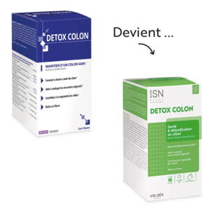 ISN - Detox Colon - Détoxifie naturellement & Purifie le Côlon - Soulage les Inconforts Intestinaux - Riche en Fibres et Plates - Sans Gluten - 10 sachets