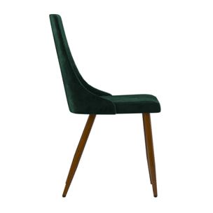 Lot de 2 chaises en velours vert - Vinni