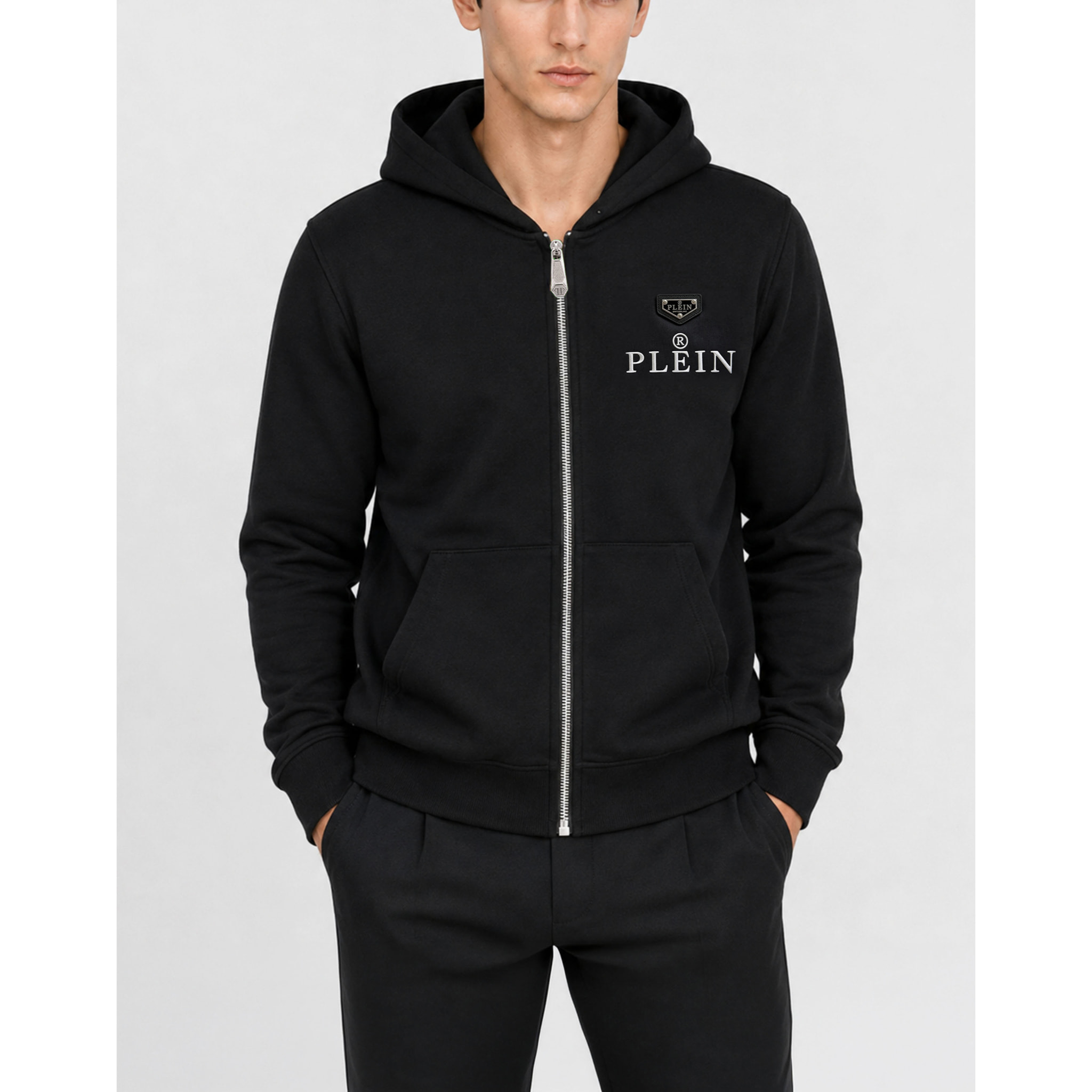 PHILIPP PLEIN Felpa con zip e cappuccio
