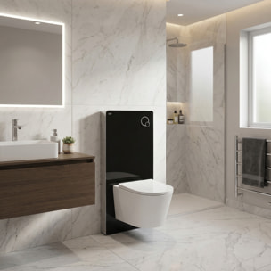 Glass pack WC bâti-support avec plaque de commande + WC suspendu Ceramia sans bride avec abattant SoftClose (STGLBCE14WT01-FR)