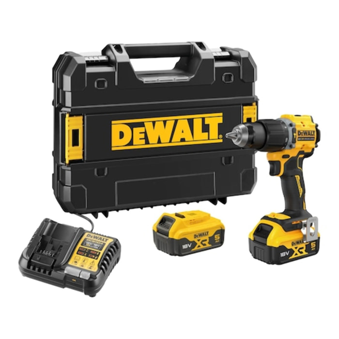 Perceuse-visseuse à percussion compacte XR 18V 5 Ah Li-Ion Brushless - DEWALT - DCD799P2T-QW