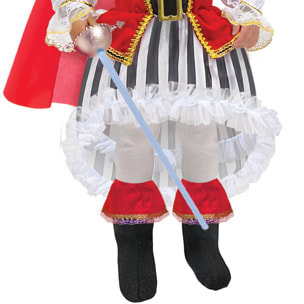 Abito Piccola Moschettiera Costume Carnevale Bianco Rosso Nero Bambina