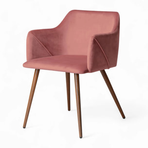 Pack 4 chaises en velours bleu et rose - Daisy