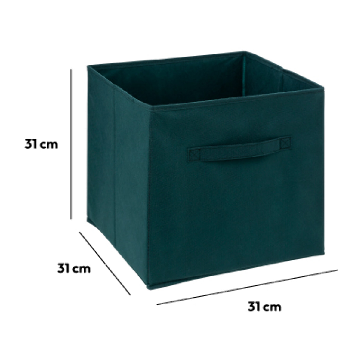 Panier tissu 31x31cm "Mix N' Modul" bleu pétrole