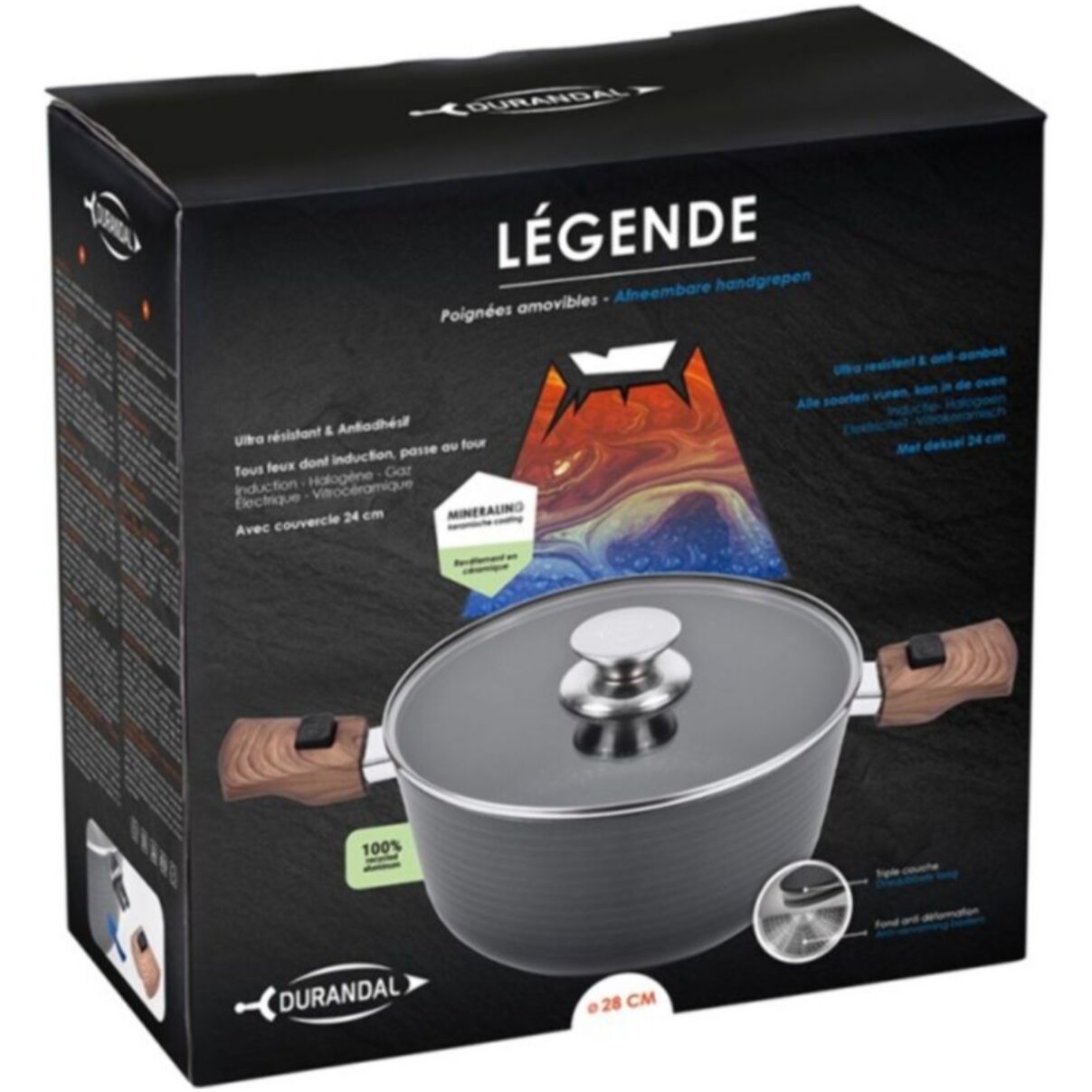 Faitout DURANDAL 28CM CERAM + COUV LEGENDE
