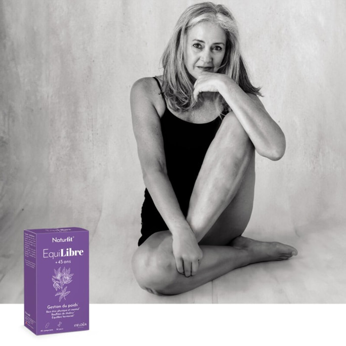 NATURFIT EquiLibre +45 ans - Soutient l'équilibre hormonal & atténue les bouffées de chaleur - Favorise la perte de poids - Thé vert, Ginseng, Magnésium, Chrome, Gingembre - San gluten - Cure 30 jours