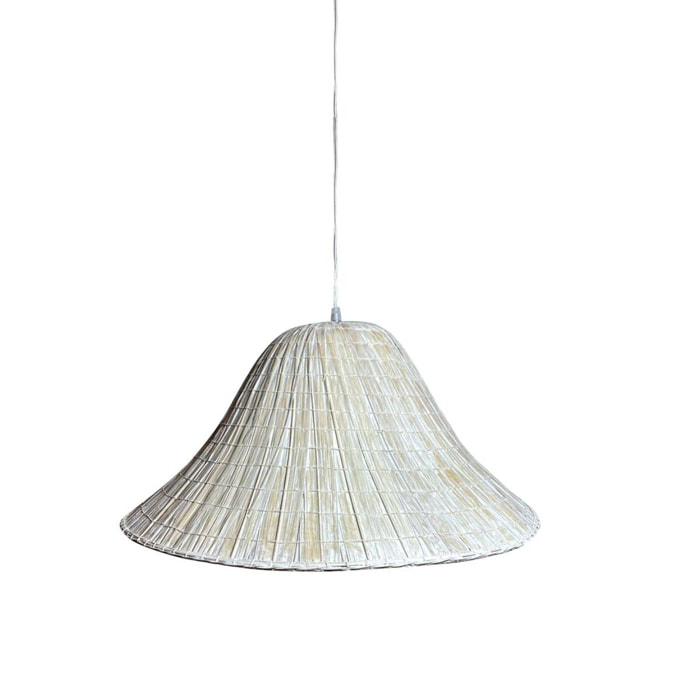 Suspension en feuilles de palmier blanche 55cm MAA