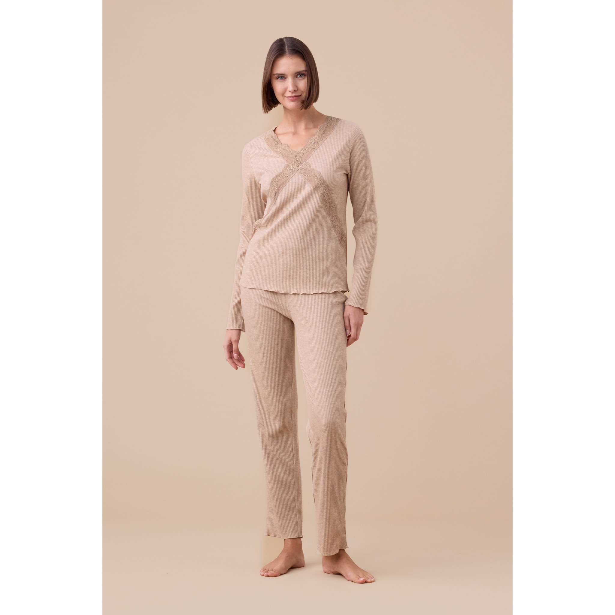 Pigiama donna in costina di viscosa articolo classic Noidinotte