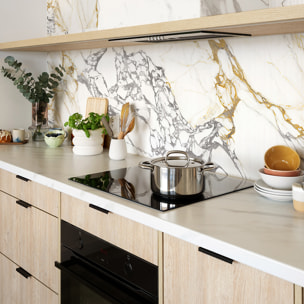 Sticker crédence adhésive - MARBRE BLANC - 60x200cm