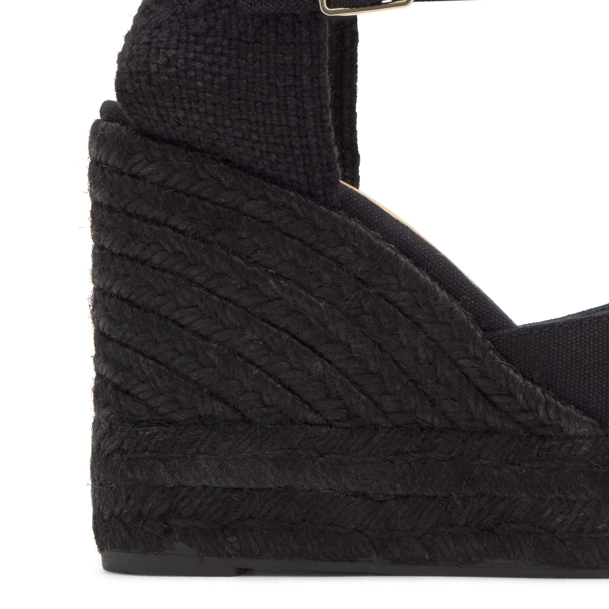 Alpargata Carol cuña de yute en algodón con pulsera y doble plataforma