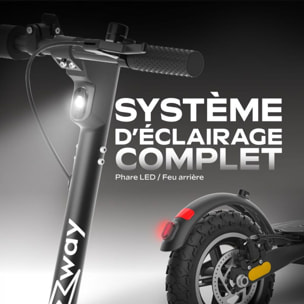 Trottinette électrique EZWAY EX100 - 25 km/h, 25 km d'autonomie, batterie 21,6V 10,4Ah, frein à disque, pneus tout-terr