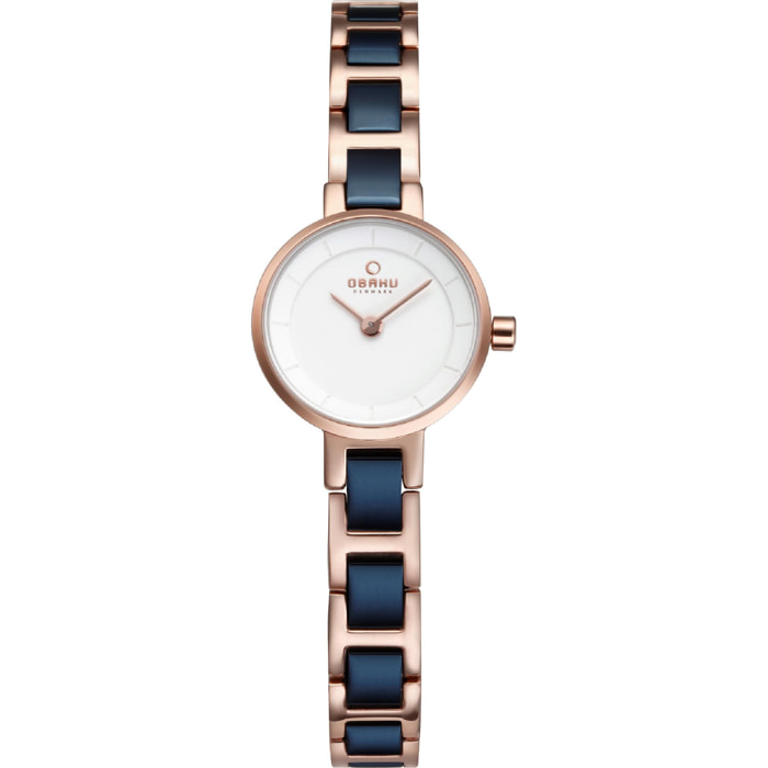 Orologio OBAKU bianco-acciaio colorato