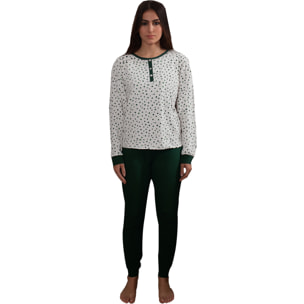 Pigiama Donna in Caldo Cotone Coconuda, Art. CNP139 Verdone