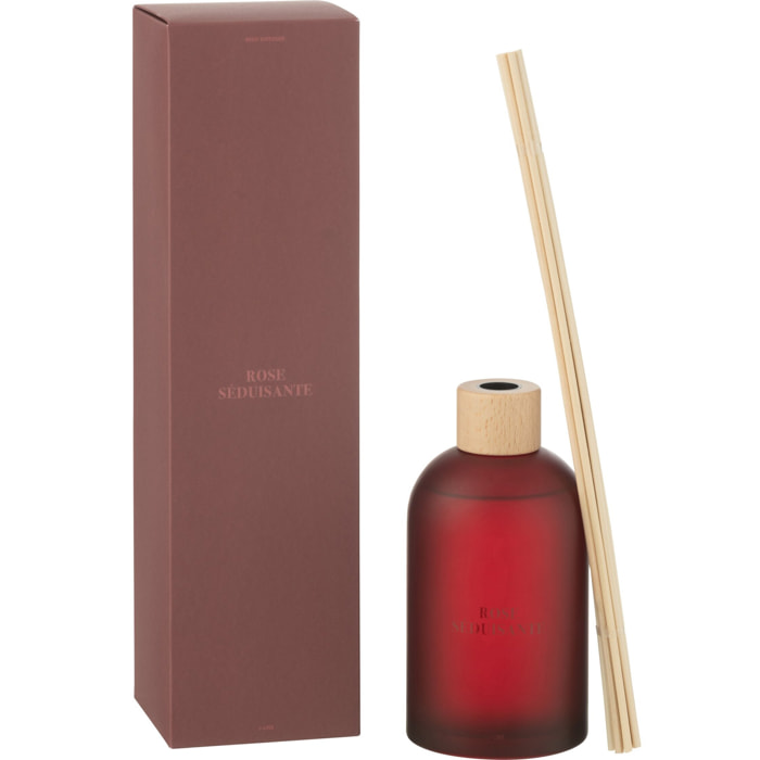 J-Line Bâtonnets parfumés Accords Essentiels - Rose Séduisante - rouge - 550 ml
