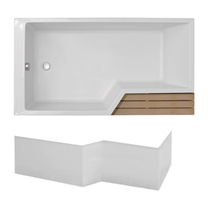 Pack baignoire bain douche 150 x 80 Neo version gauche + tablier