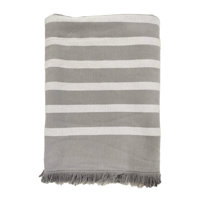 Fouta doublée éponge Alanya Gris 140x180 400g/m²