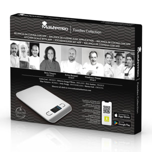 Báscula de cocina foodies de 0-5kg en acero inoxidable masterpro