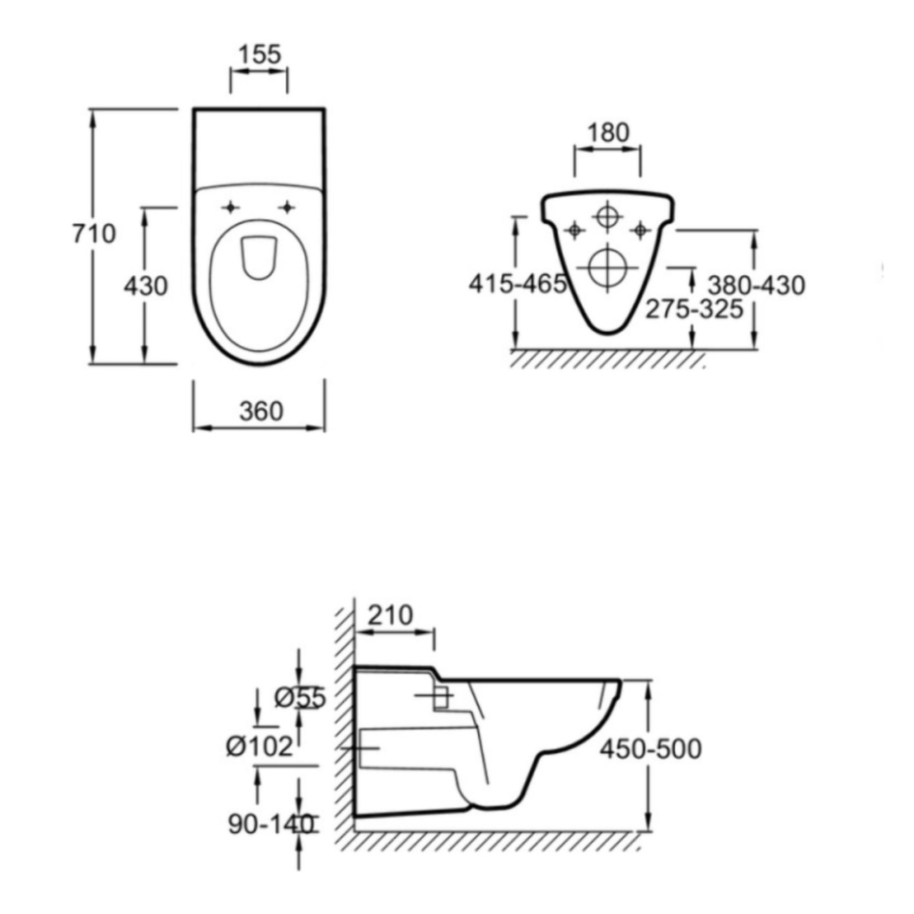 Cuvette WC suspendu PMR Odeon
