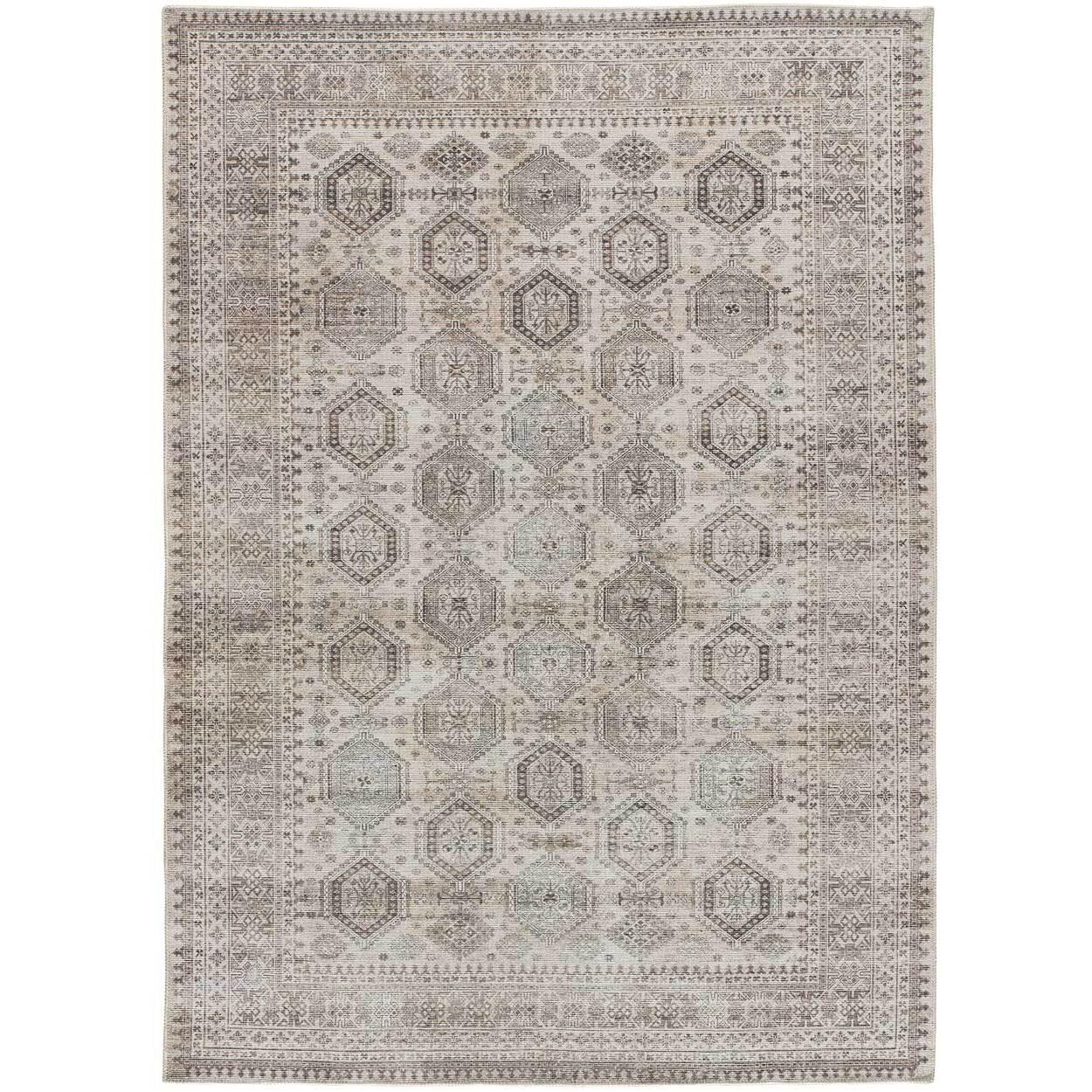 MANDALA Alfombra étnica en estilo vintage en tonos terra, varias medidas disponibles.