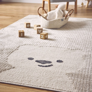 Tapis intérieur enfant beige crème petit ourson ELLIOT
