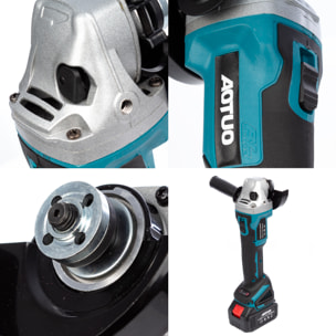 Set de 3 herramientas eléctricas, radial angular, taladro y llave de impacto 21V. Con dos baterías de 13000mAh.