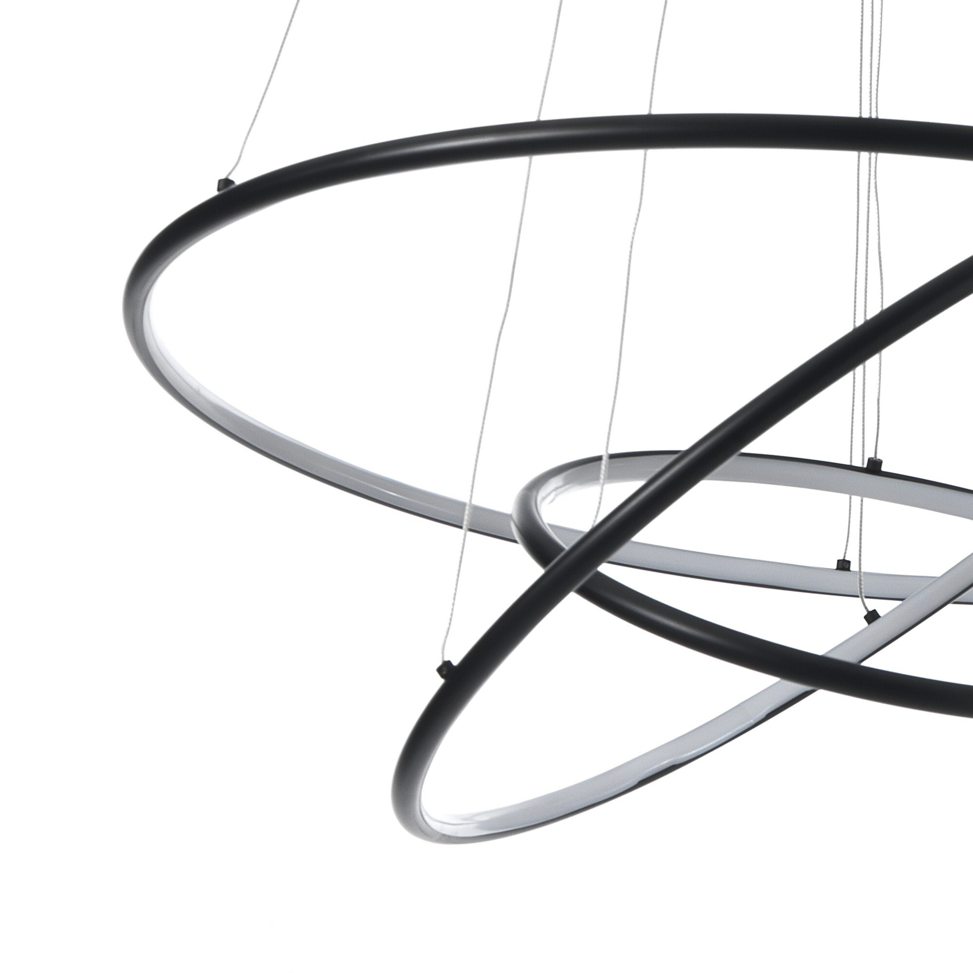 Suspension Tomasucci THREE RINGS, en acier et silicone, blanc