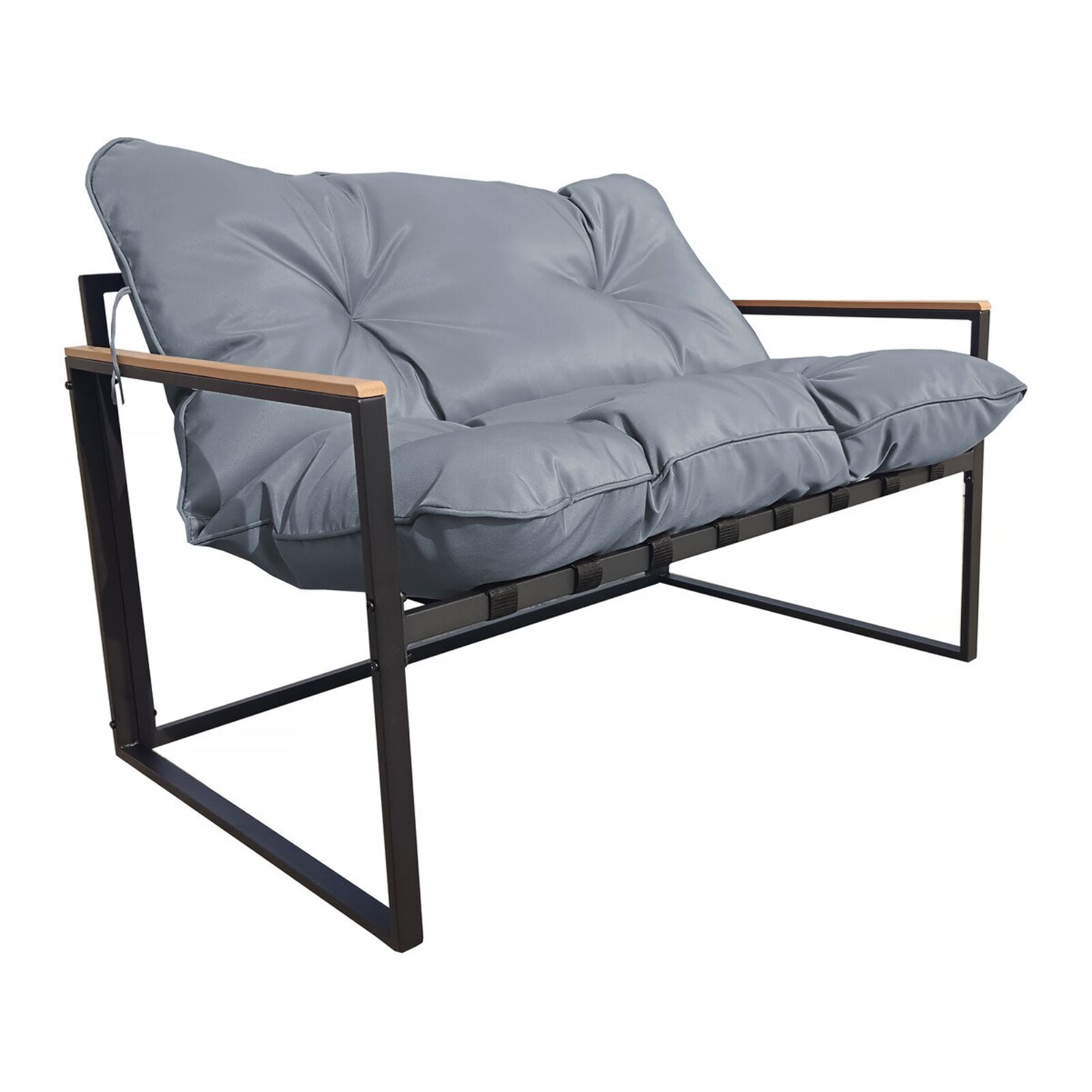 Salon de jardin "Jules" - 4 places - Gris/Noir