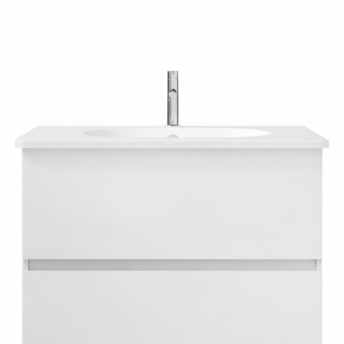 Meuble de salle de bain simple vasque 80 cm BURGBAD Joline blanc