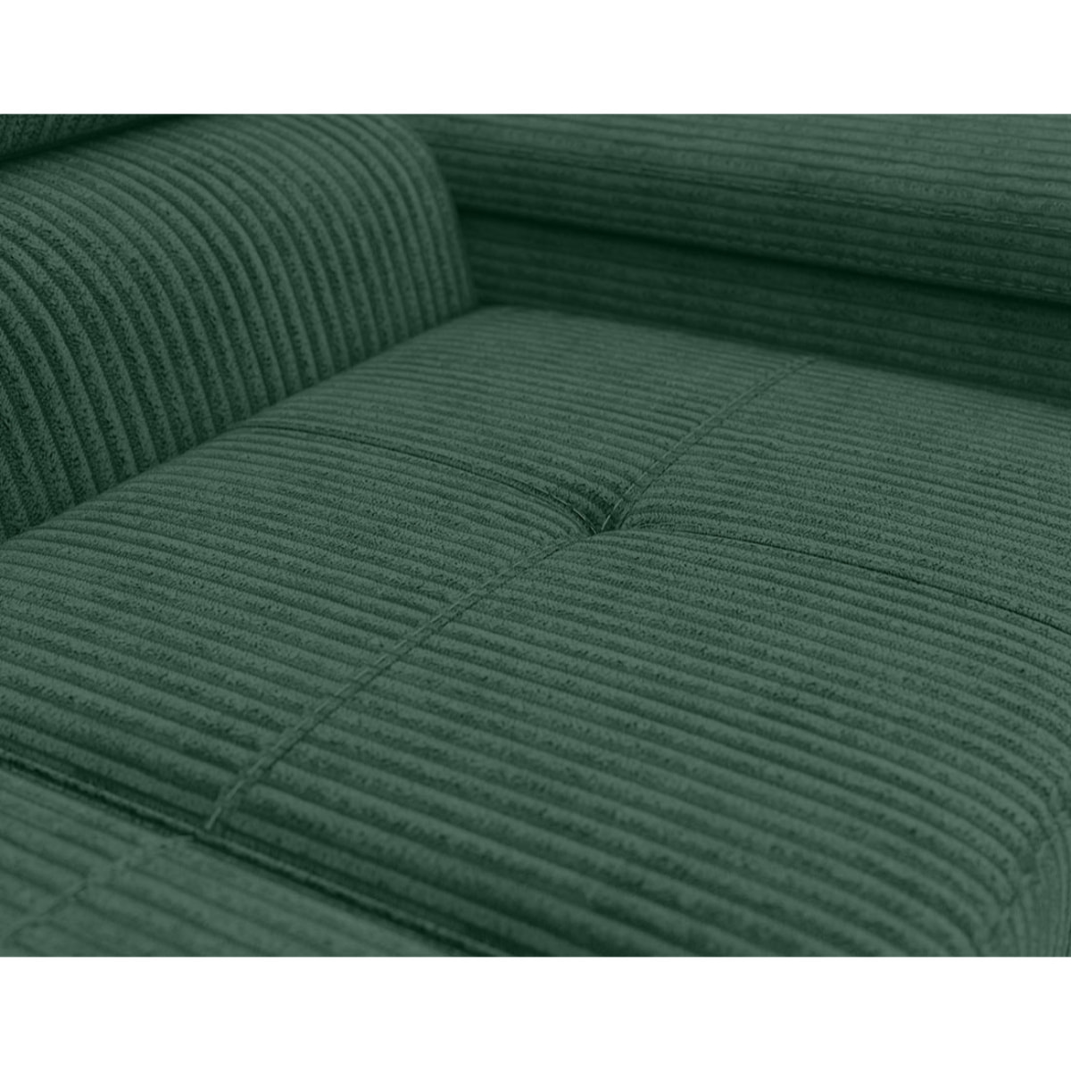 Pablo - canapé droit 2 places avec têtières ajustables - en velours côtelé - Vert