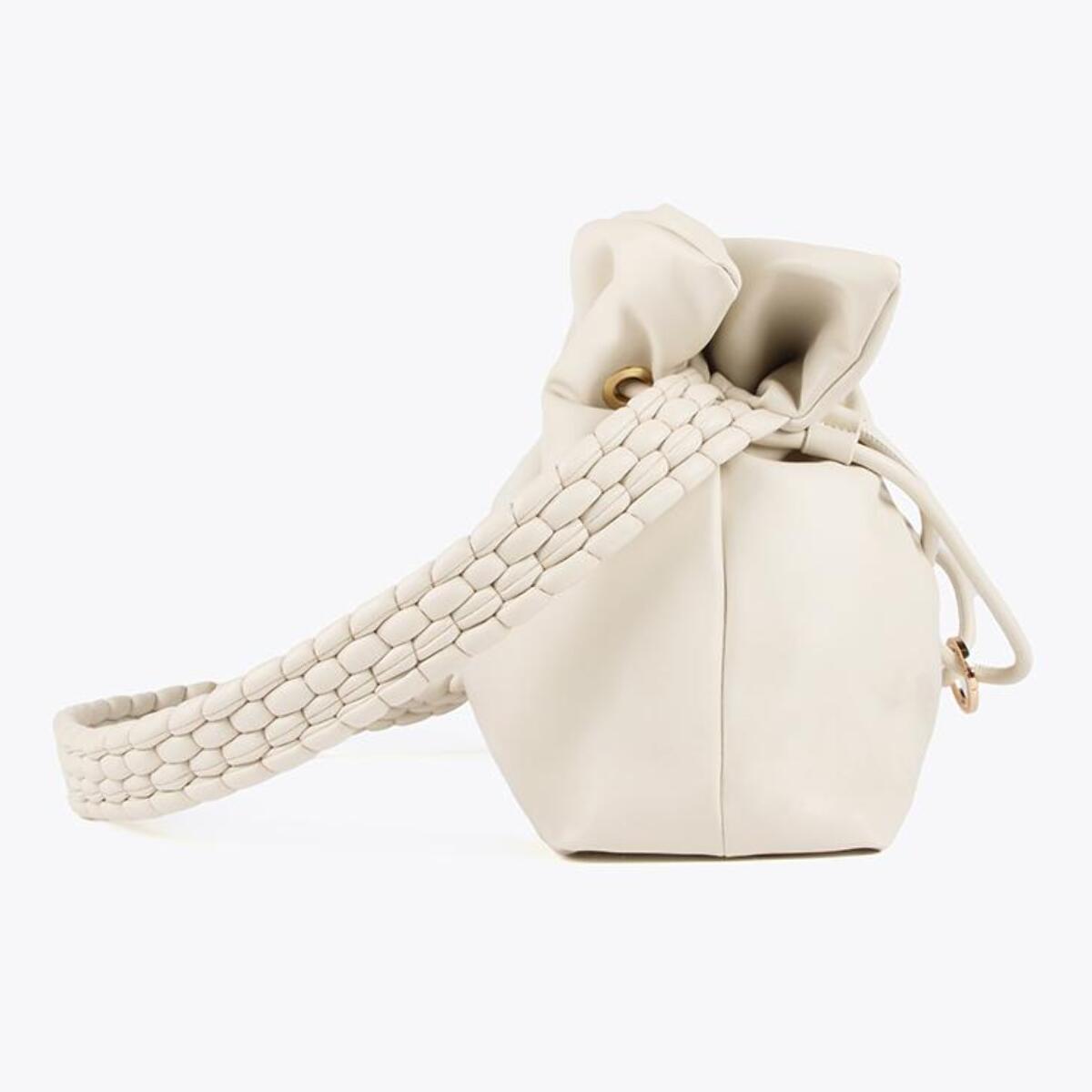 Borsa con manico effetto pelle intrecciata