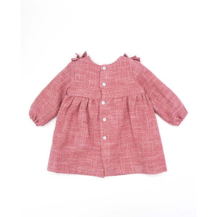 Vestido chanel rosa con volantes